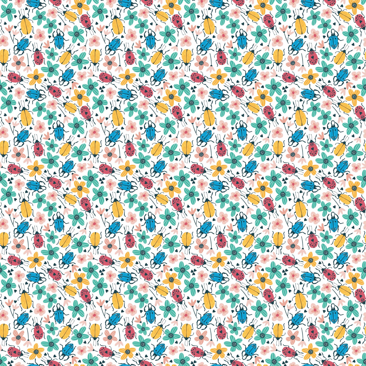 Mini Love Bugs & Flowers 12x12 Patterned Vinyl Sheet