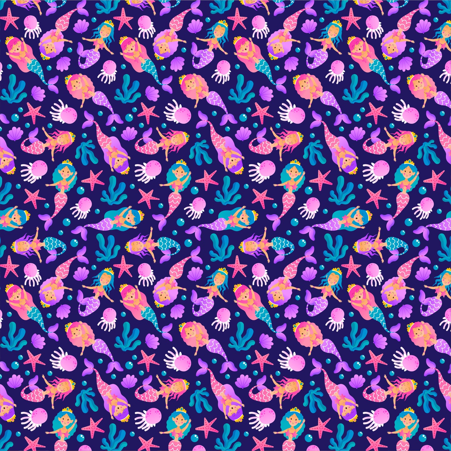 Mini Mermaids 12x12 Patterned Vinyl Sheet