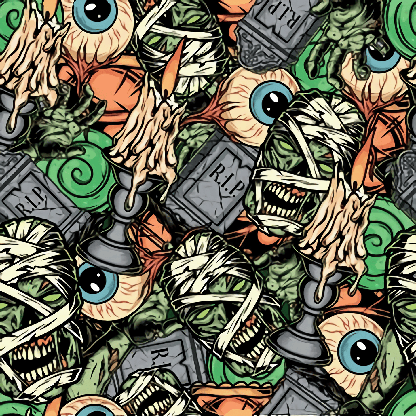 Monster Mummies 12x12 Patterned Vinyl Sheet