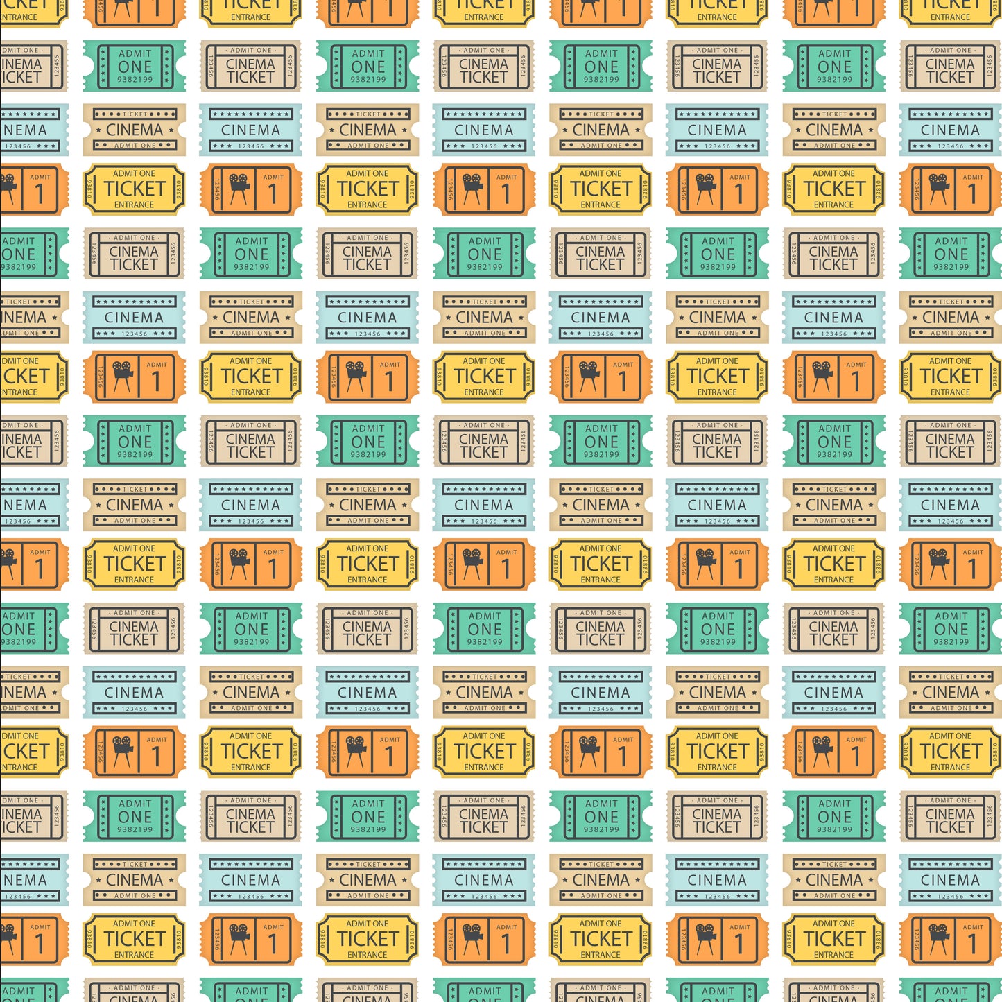 Movie Tickets 12x12 Patterned Vinyl Sheet