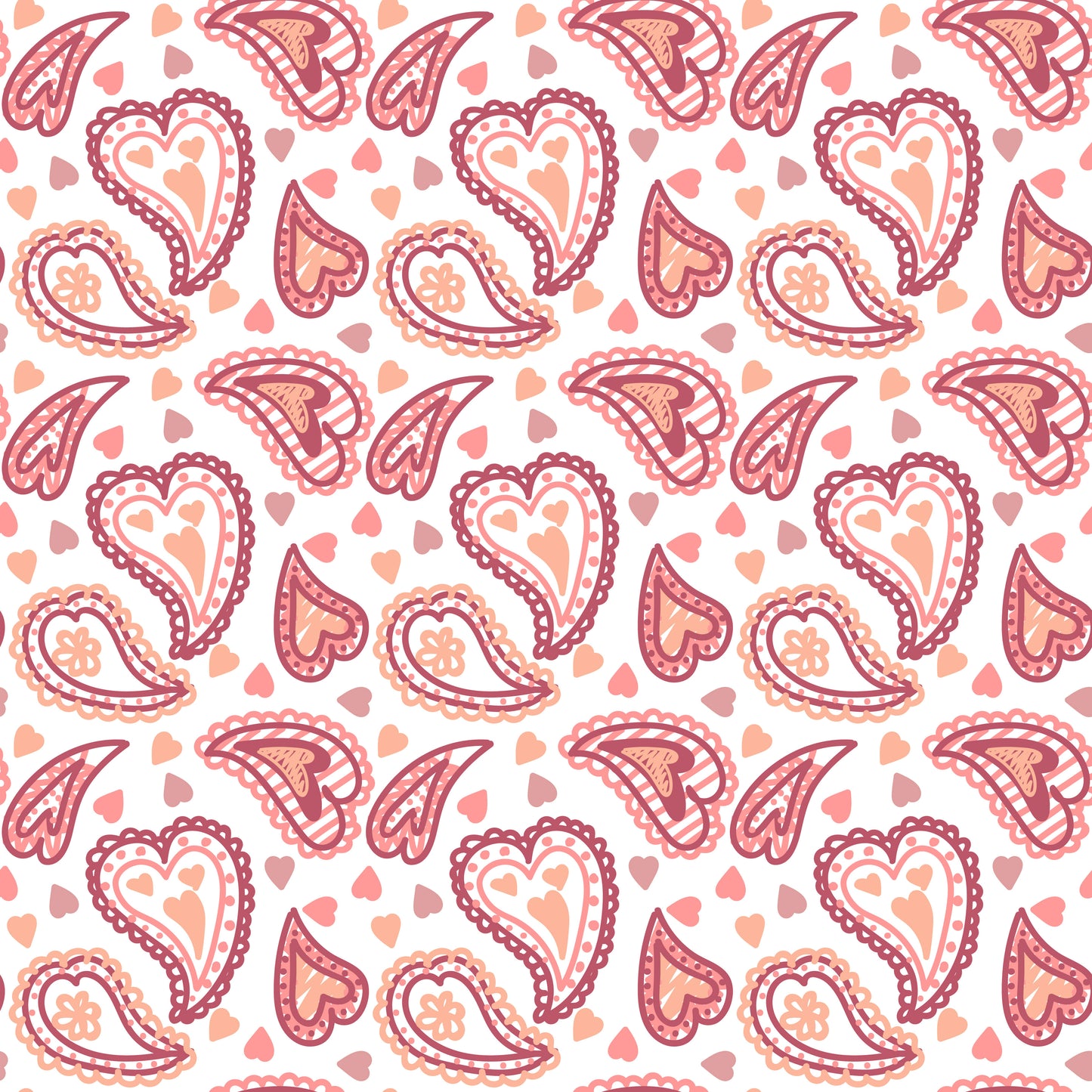 Paisley Hearts 12x12 Patterned Vinyl Sheet