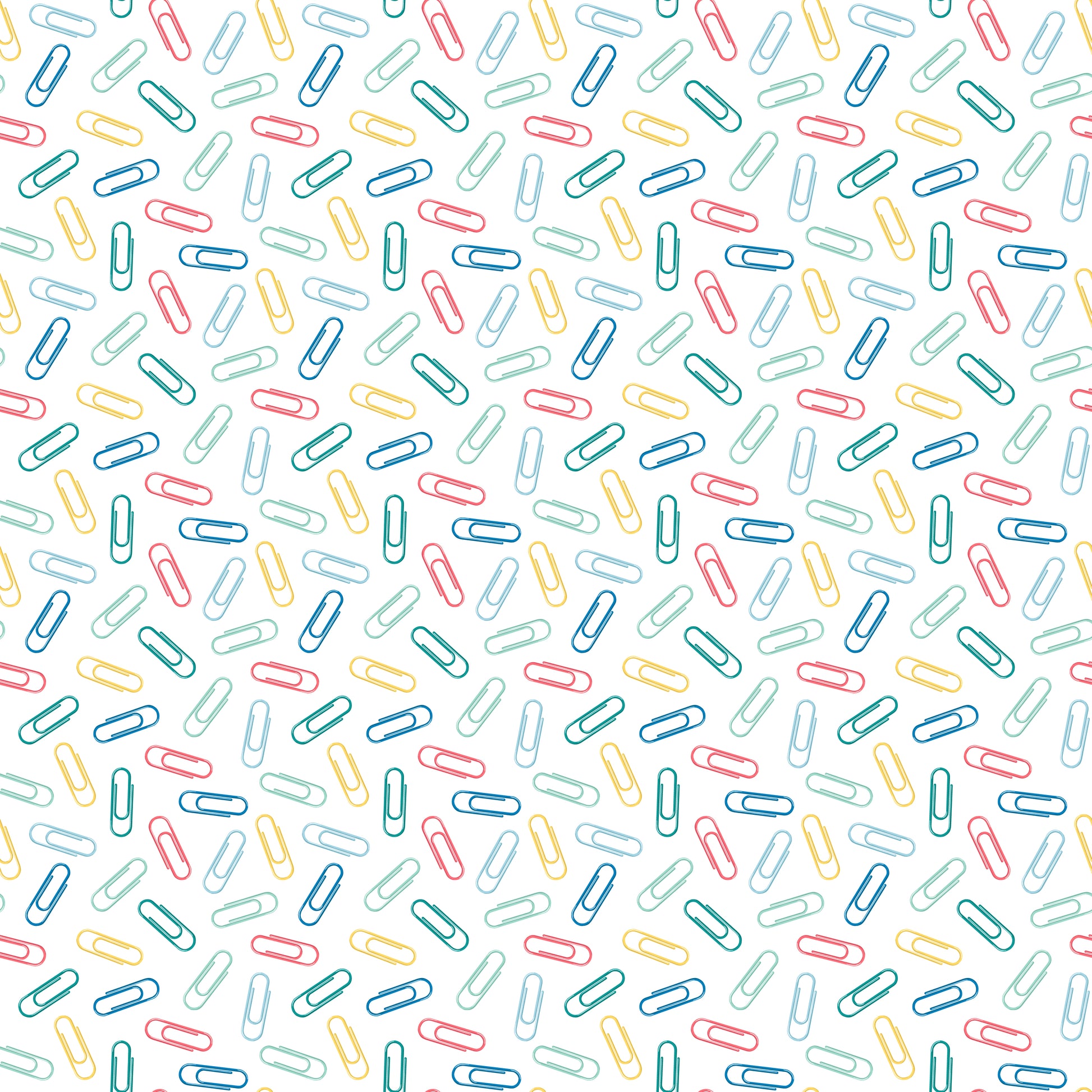 Colorful Paperclips 12x12 Patterned Vinyl Sheet