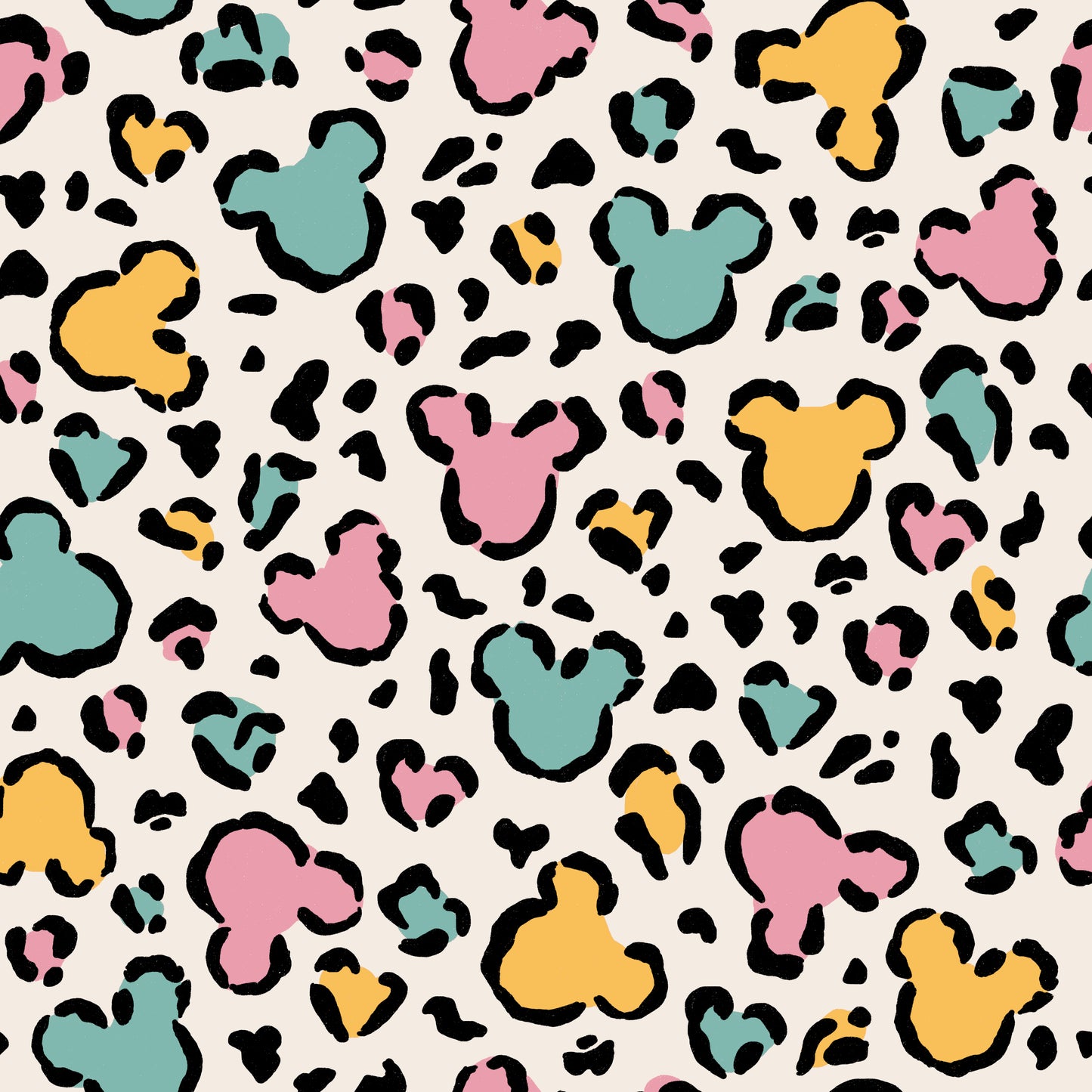 Pastel Mickey Leopard Print 12x12 Patterned Vinyl Sheet