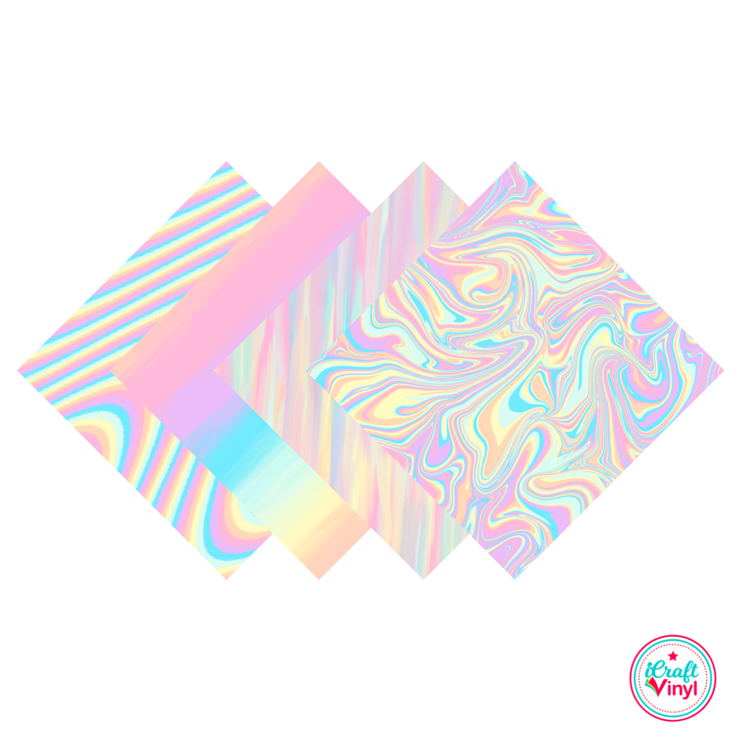 Rainbow Pastel Patterned HTV Pack