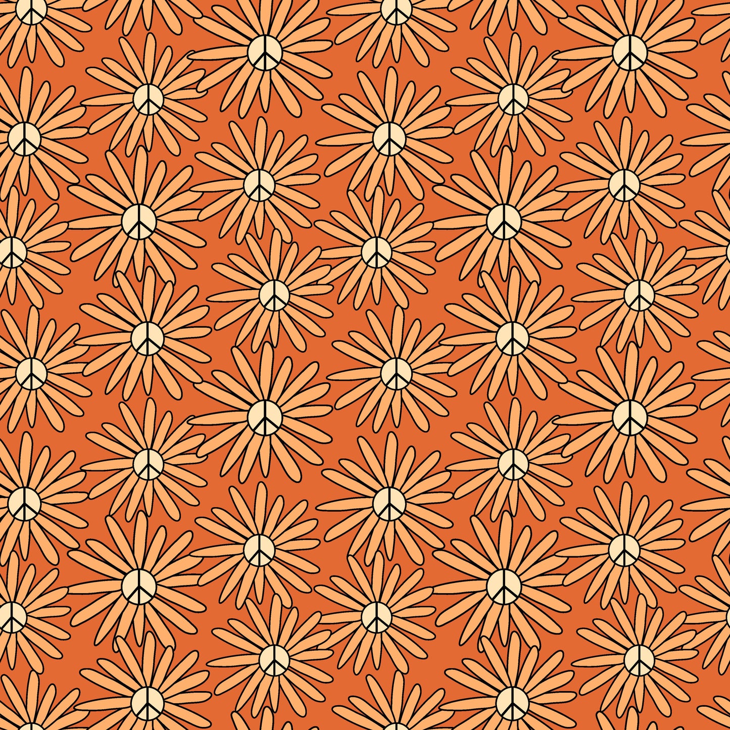 Peace Sign Flowers 12x12 Patterned Vinyl Sheet