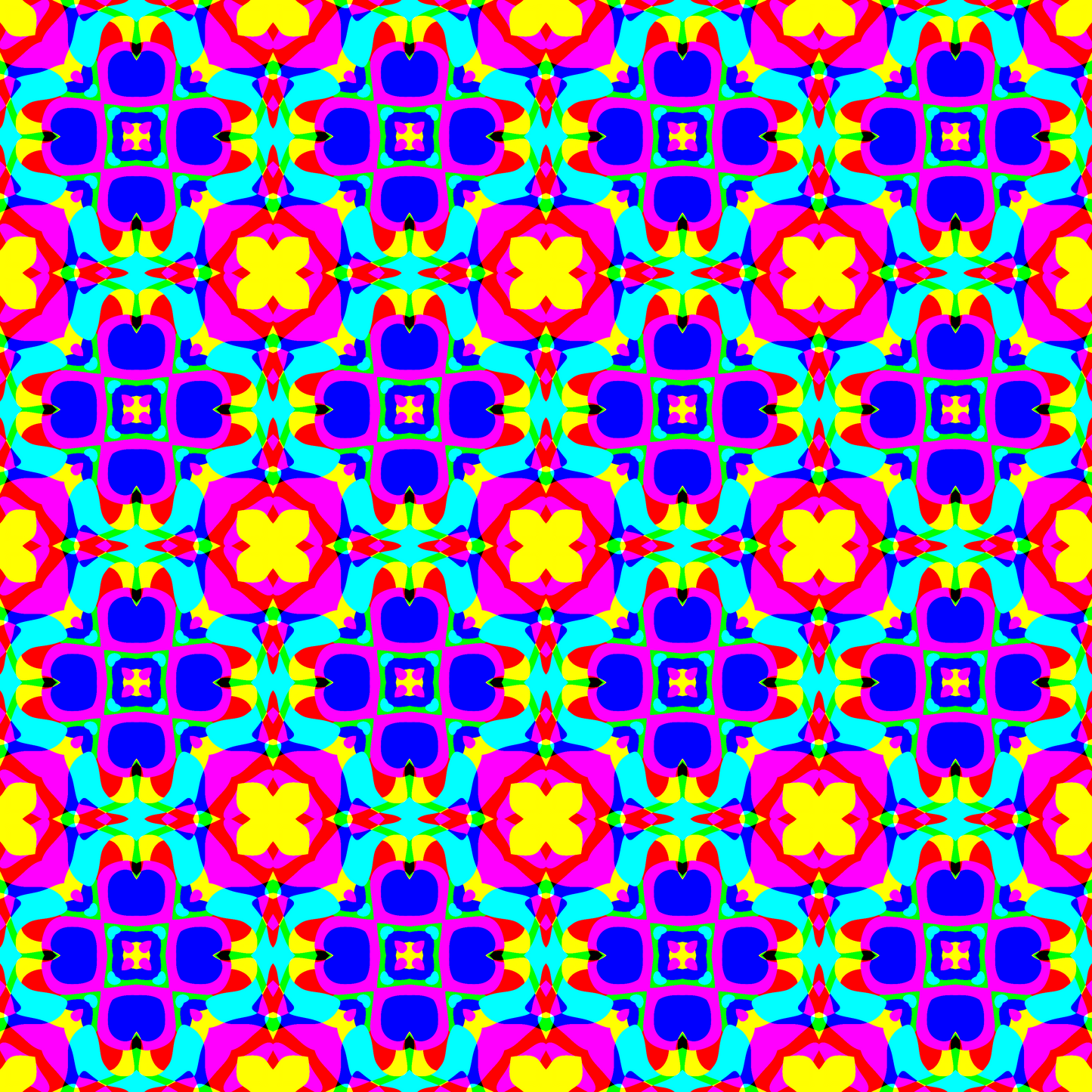Pink, Yellow & Blue Neon Kaleidoscope 12x12 Patterned Vinyl Sheet