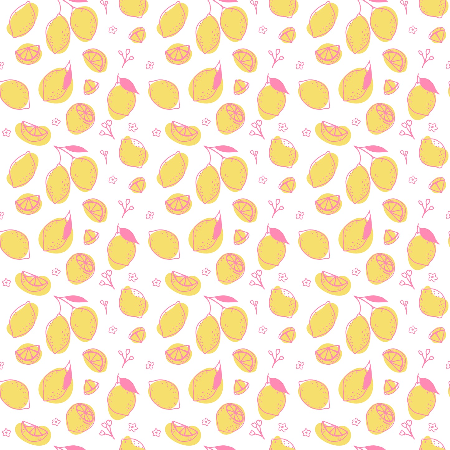Pink & Yellow Lemons 12x12 Patterned Vinyl Sheet