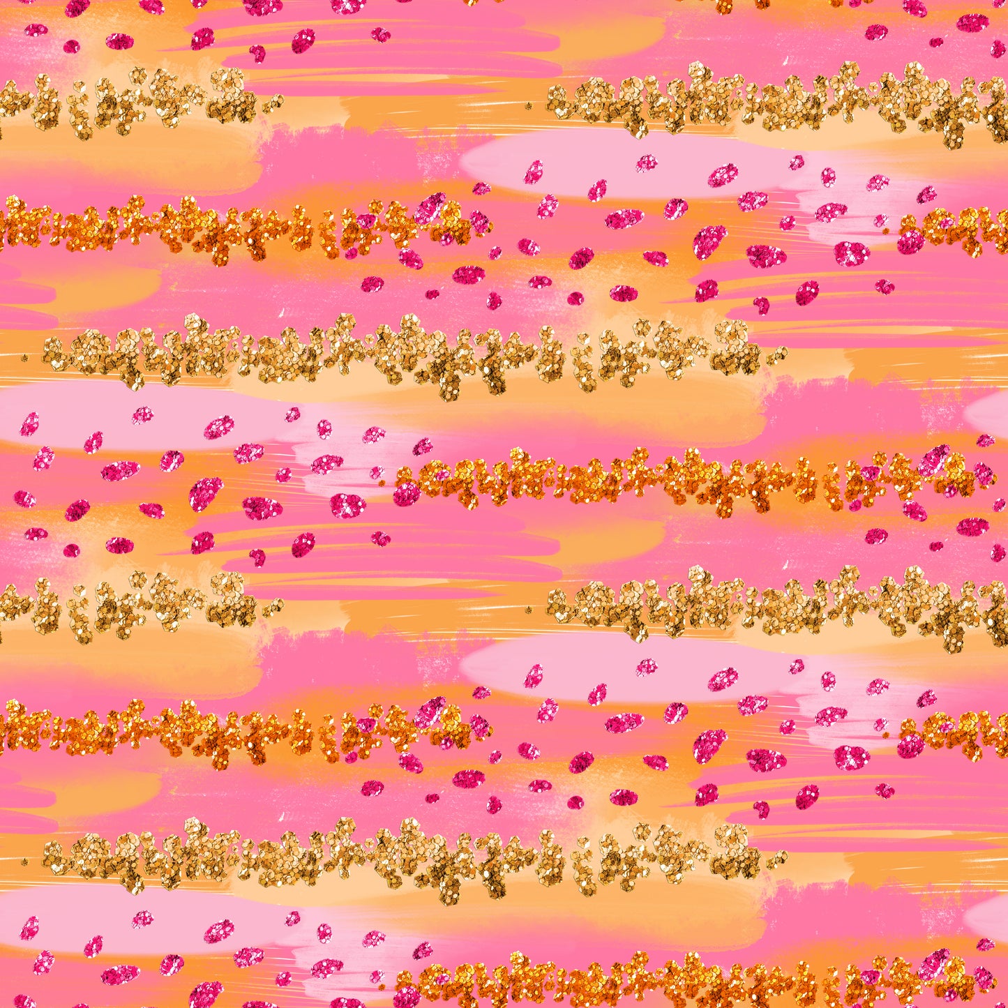 Pink, Orange & Glitter Brush Strokes 12x12 Patterned Vinyl Sheet