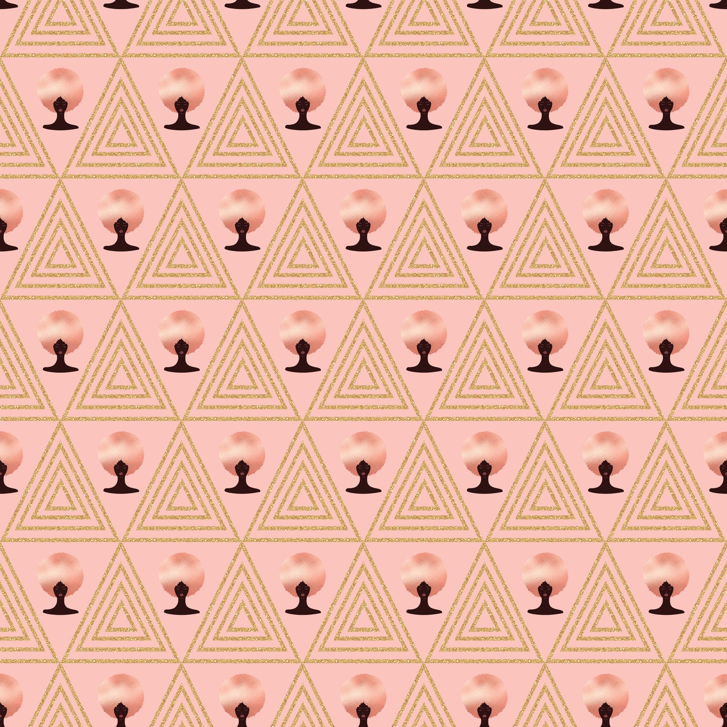 Pink Triangles & Afro Queens 12x12 Patterned Vinyl Sheet