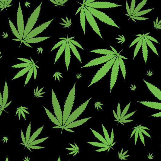Pot Leaf Black Background 12x12 Patterned Vinyl Sheet