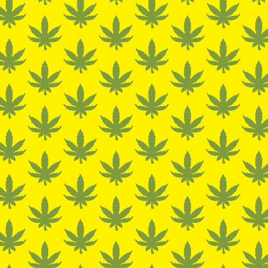 Pot Leaf Yellow Background 12x12 Patterned Vinyl Sheet