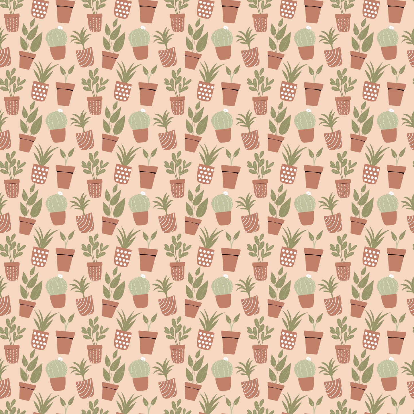 Potted Plants 12x12 Patterned Vinyl Sheet
