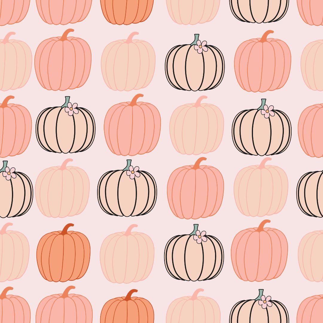Perfect Pink & Orange Pumpkins 12x12 Patterned Vinyl Sheet