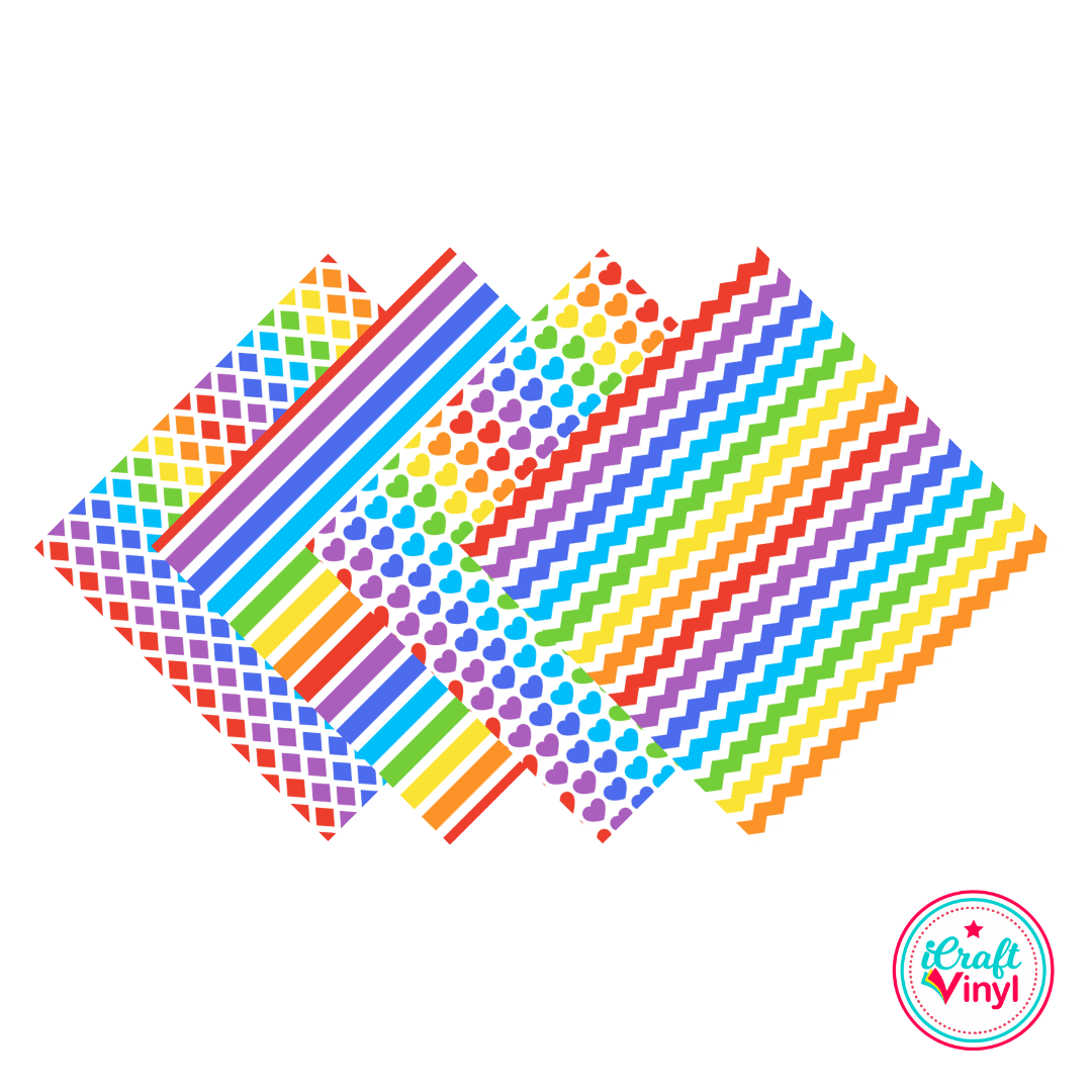 Rainbow Patterned HTV Pack