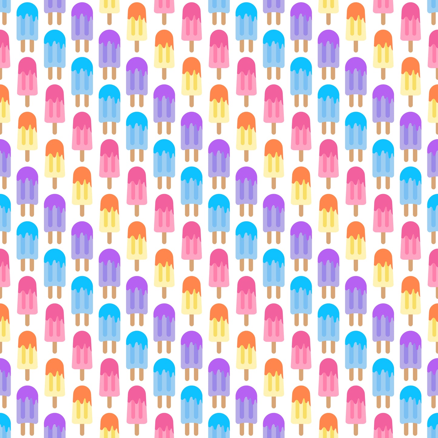 Rainbow Ice Cream Bars 12x12 Patterned Vinyl Sheet