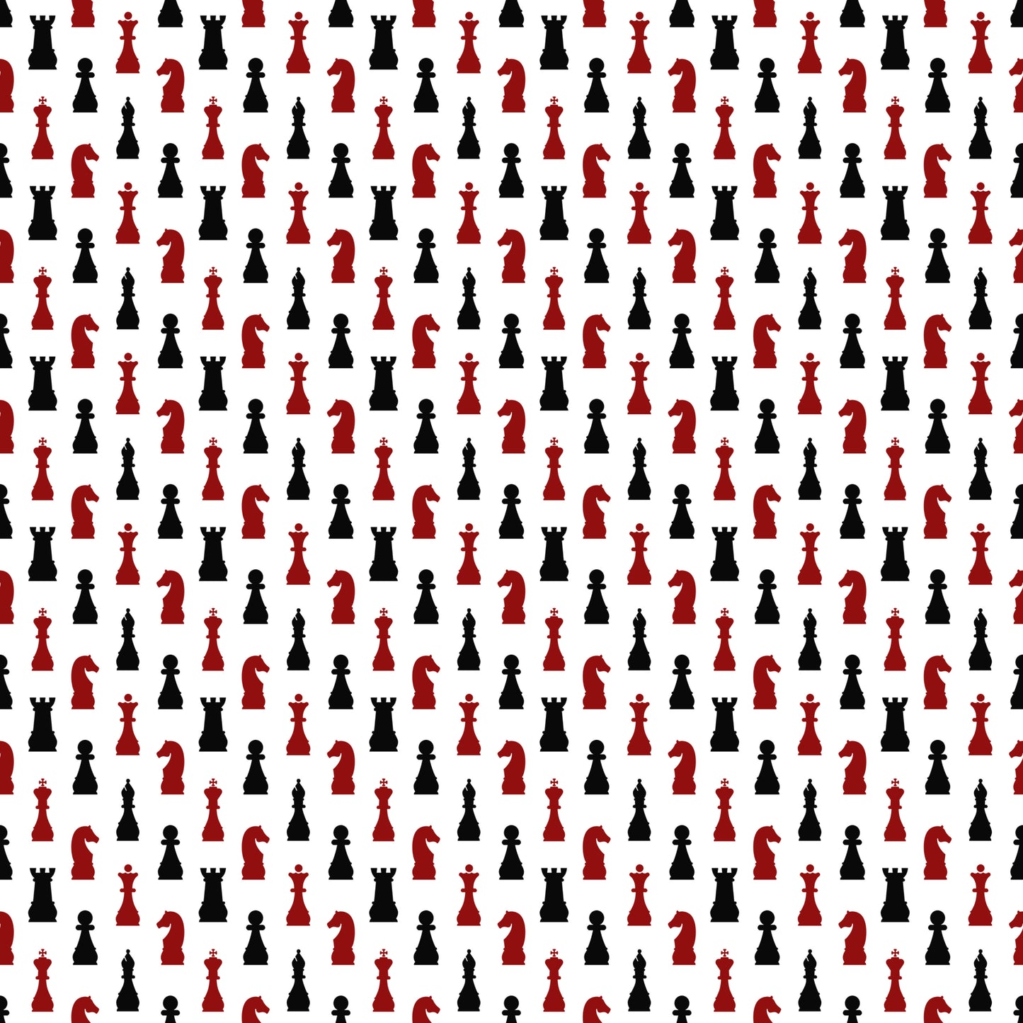 Red & Black Chess Pieces 12x12 Patterned Vinyl Sheet