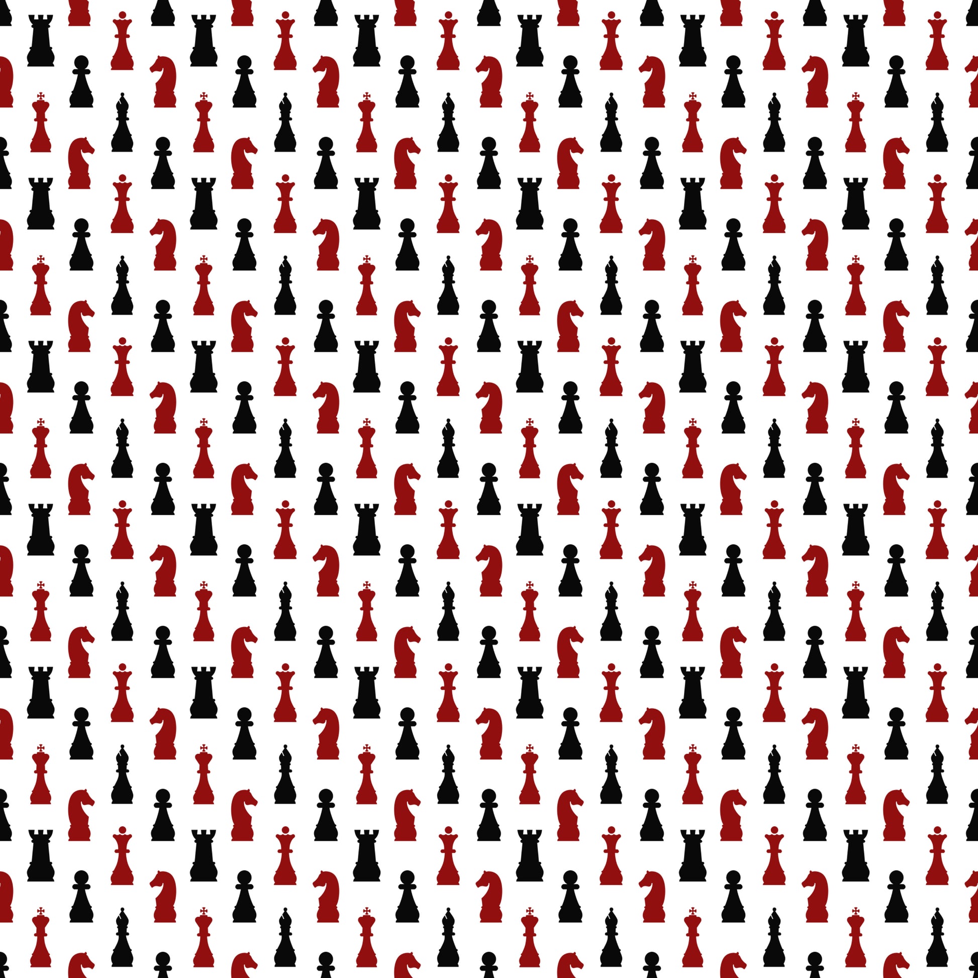 Red & Black Chess Pieces 12x12 Patterned Vinyl Sheet