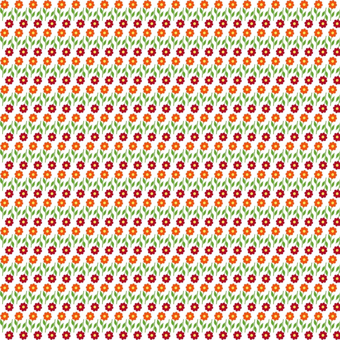Red & Orange Spring Flowers 12x12 Patterned Vinyl Sheet