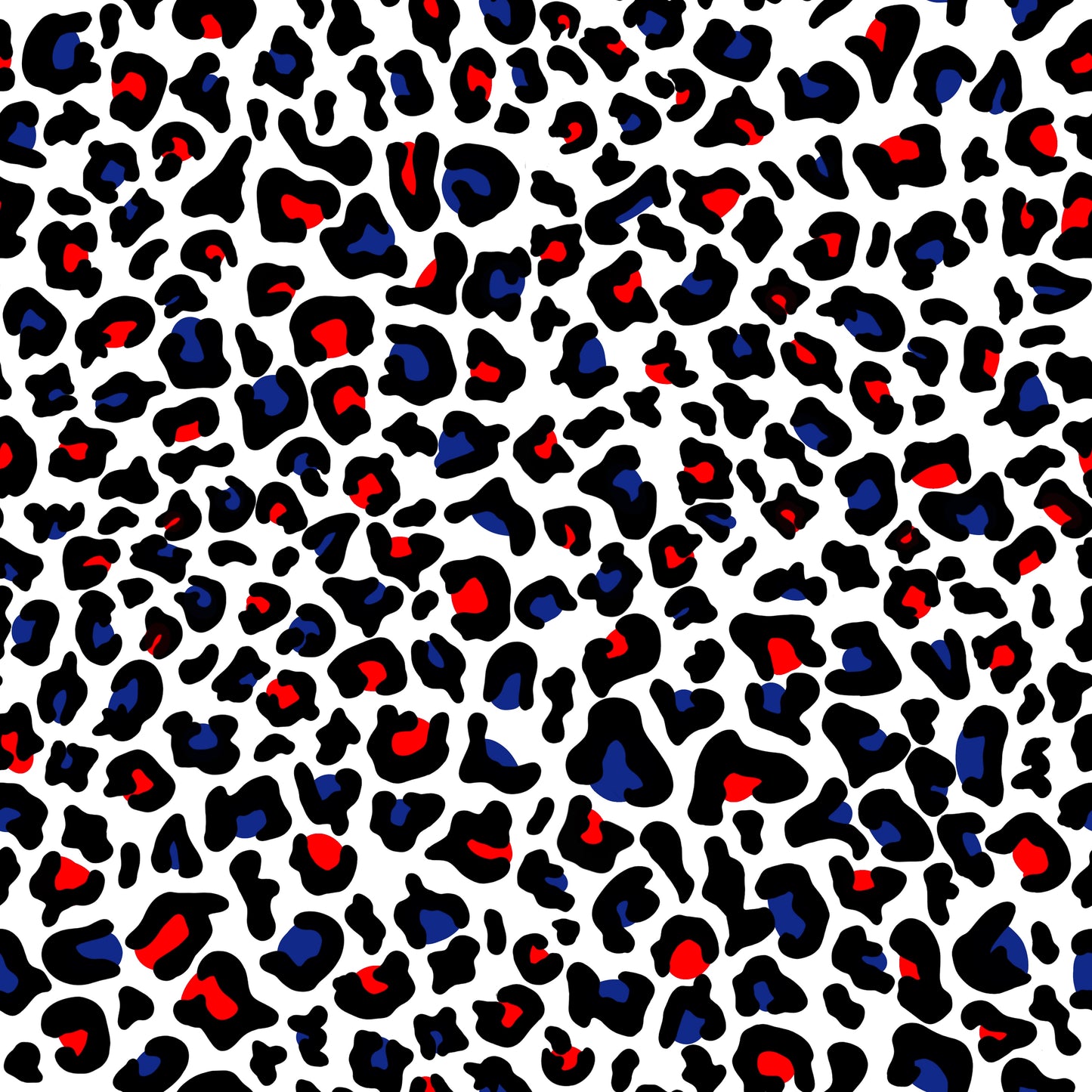 Red, White & Blue Leopard Print 12x12 Patterned Vinyl Sheet