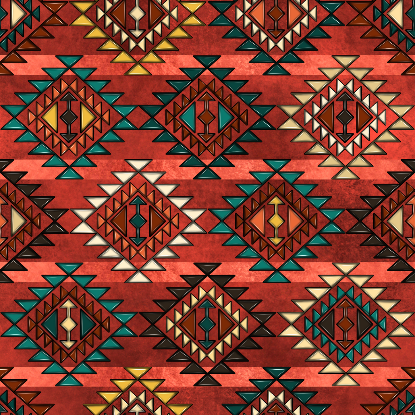 Red Aztec 12x12 Patterned Vinyl Sheet