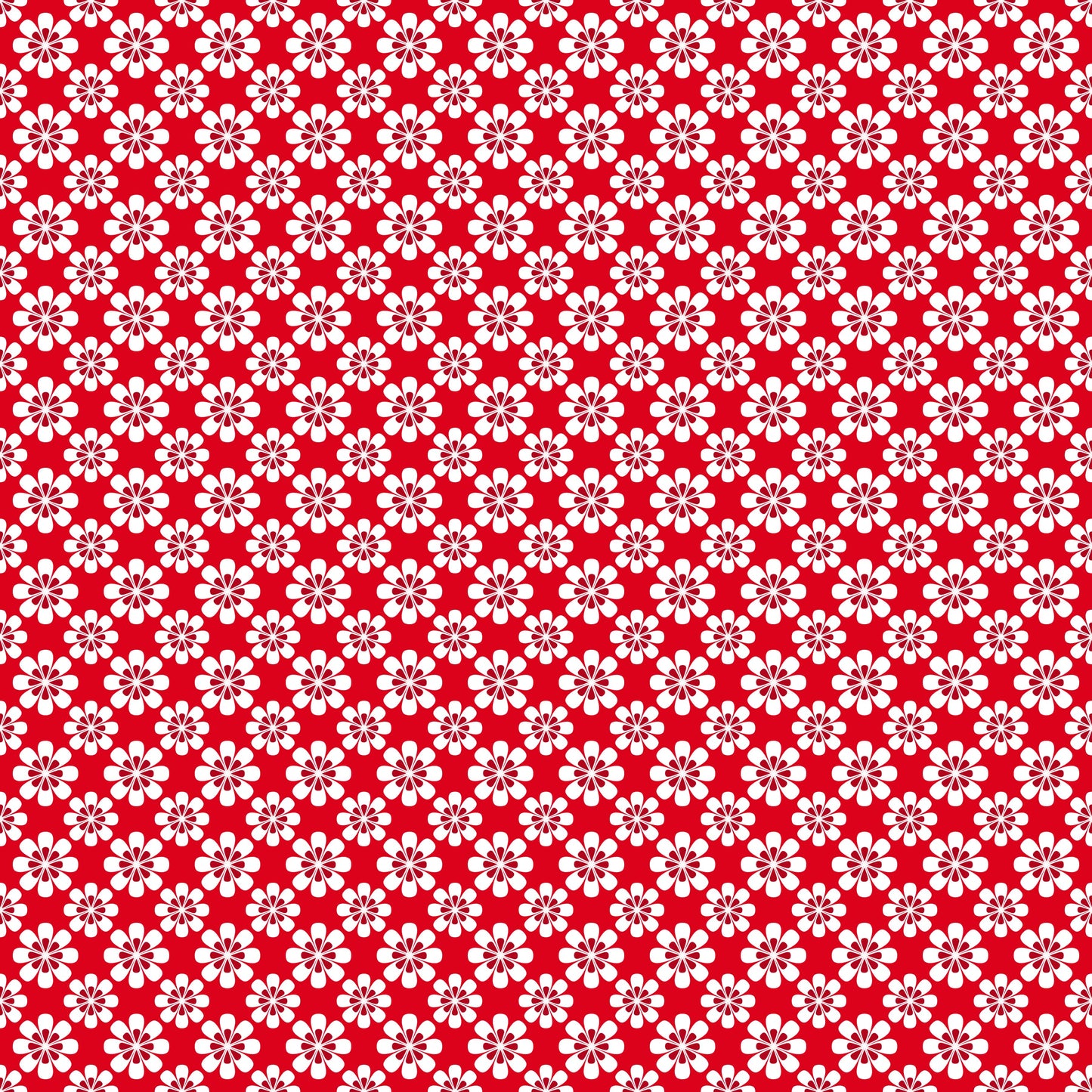 Red Flower Tile 12x12 Patterned Vinyl Sheet