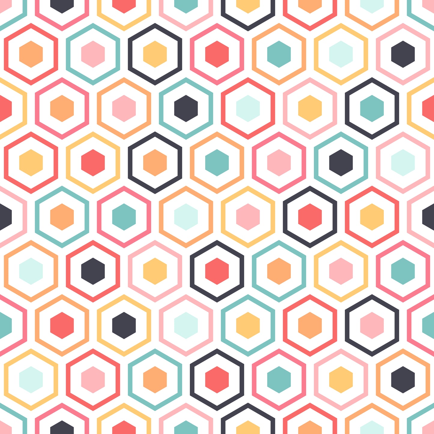 Retro Hexagons 12x12 Patterned Vinyl Sheet