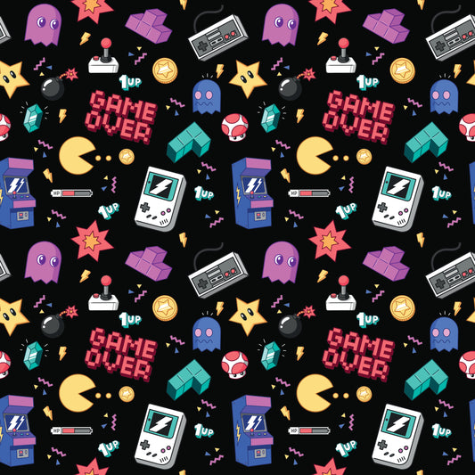 Retro Video Games 12x12 Patterned Vinyl Sheet