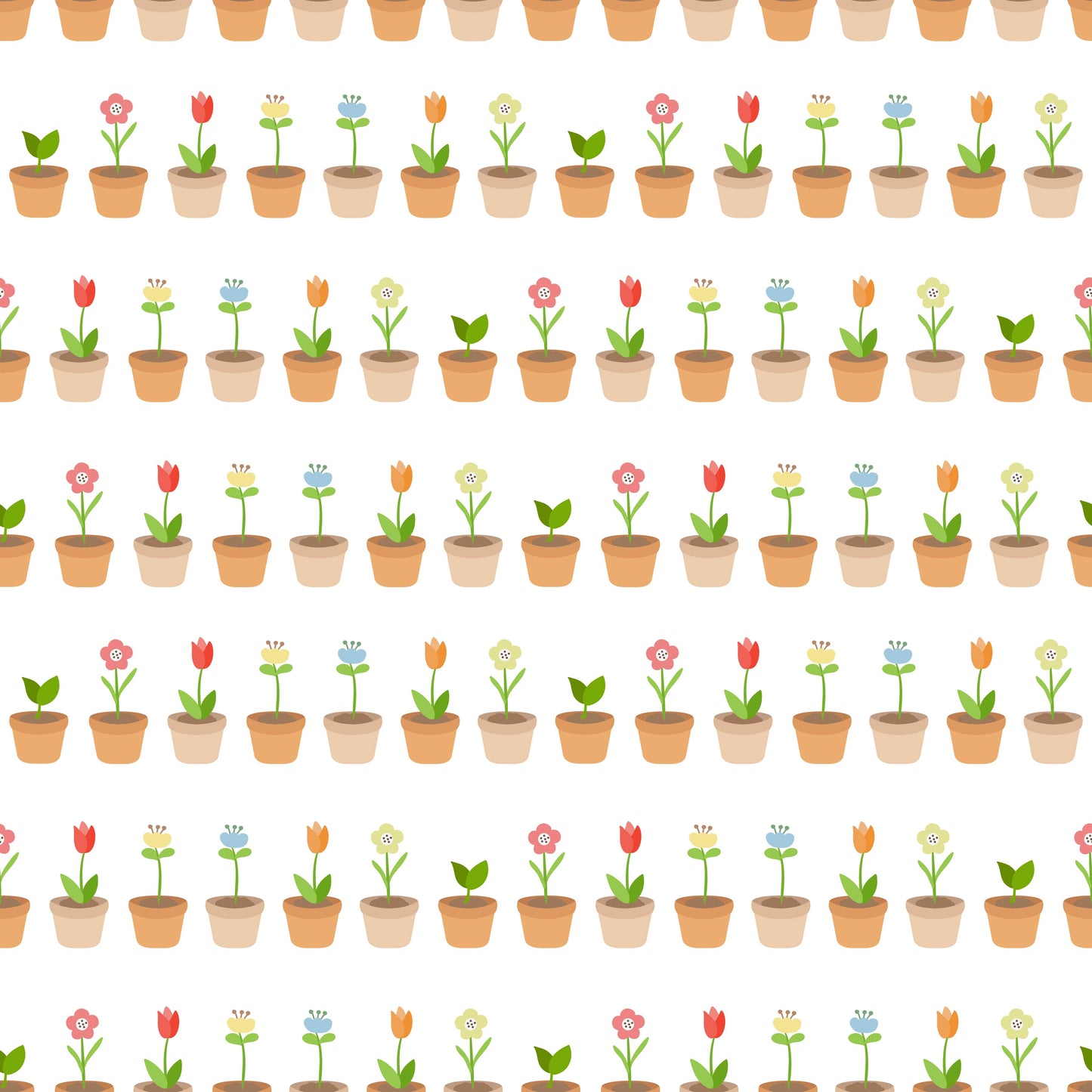 Rows of Plants in Pots 12x12 Patterned Vinyl Sheet
