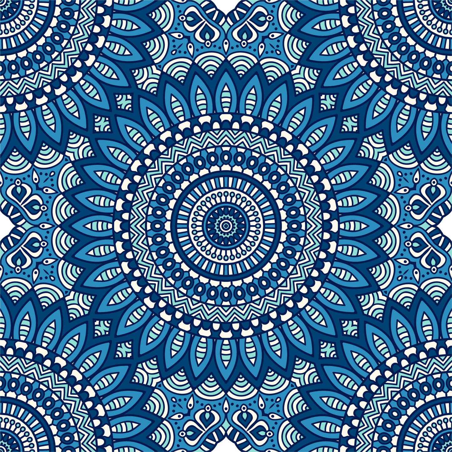 Shades of Blue Mandala 12x12 Patterned Vinyl Sheet