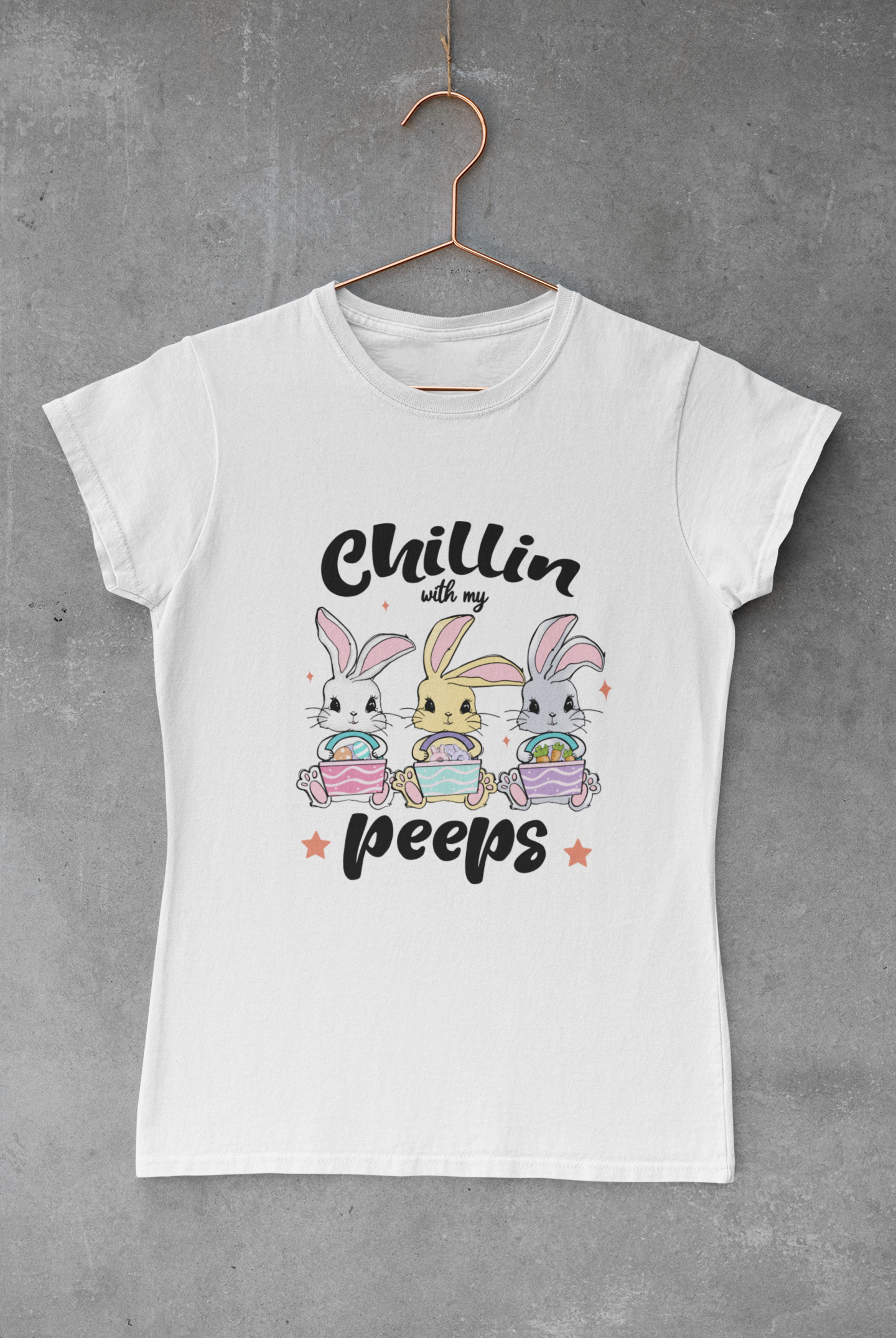 Chilling with My Peeps Easter Bunnies Transfer