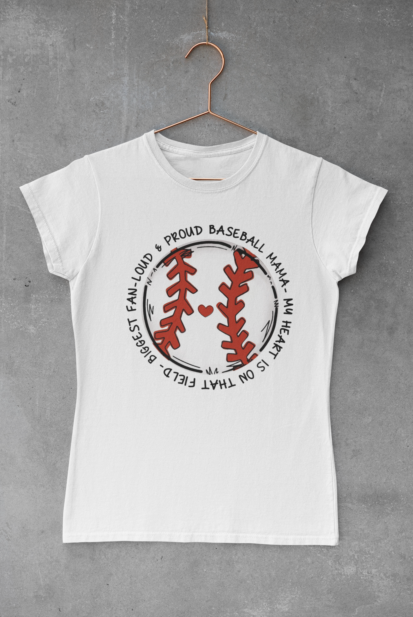 Proud Baseball Mom Text Around Ball Transfer