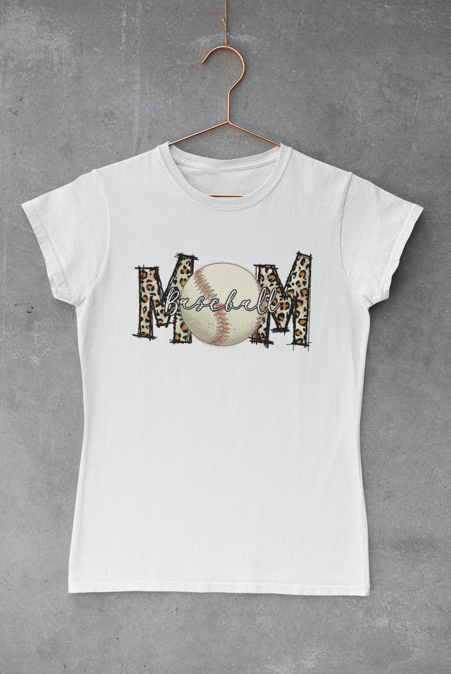 Baseball Mom Leopard Lettering Transfer