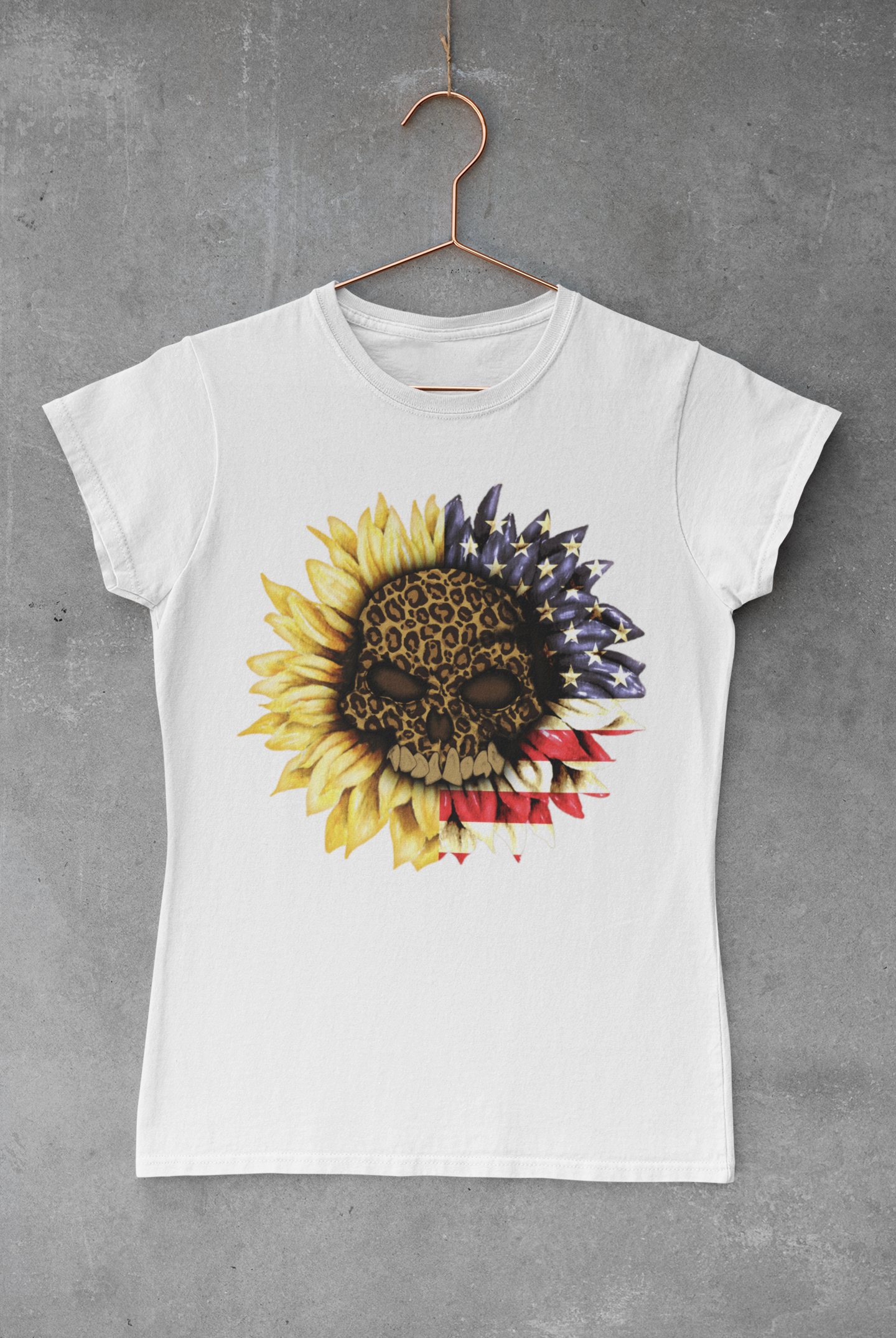 Sunflower Skull Flag Transfer
