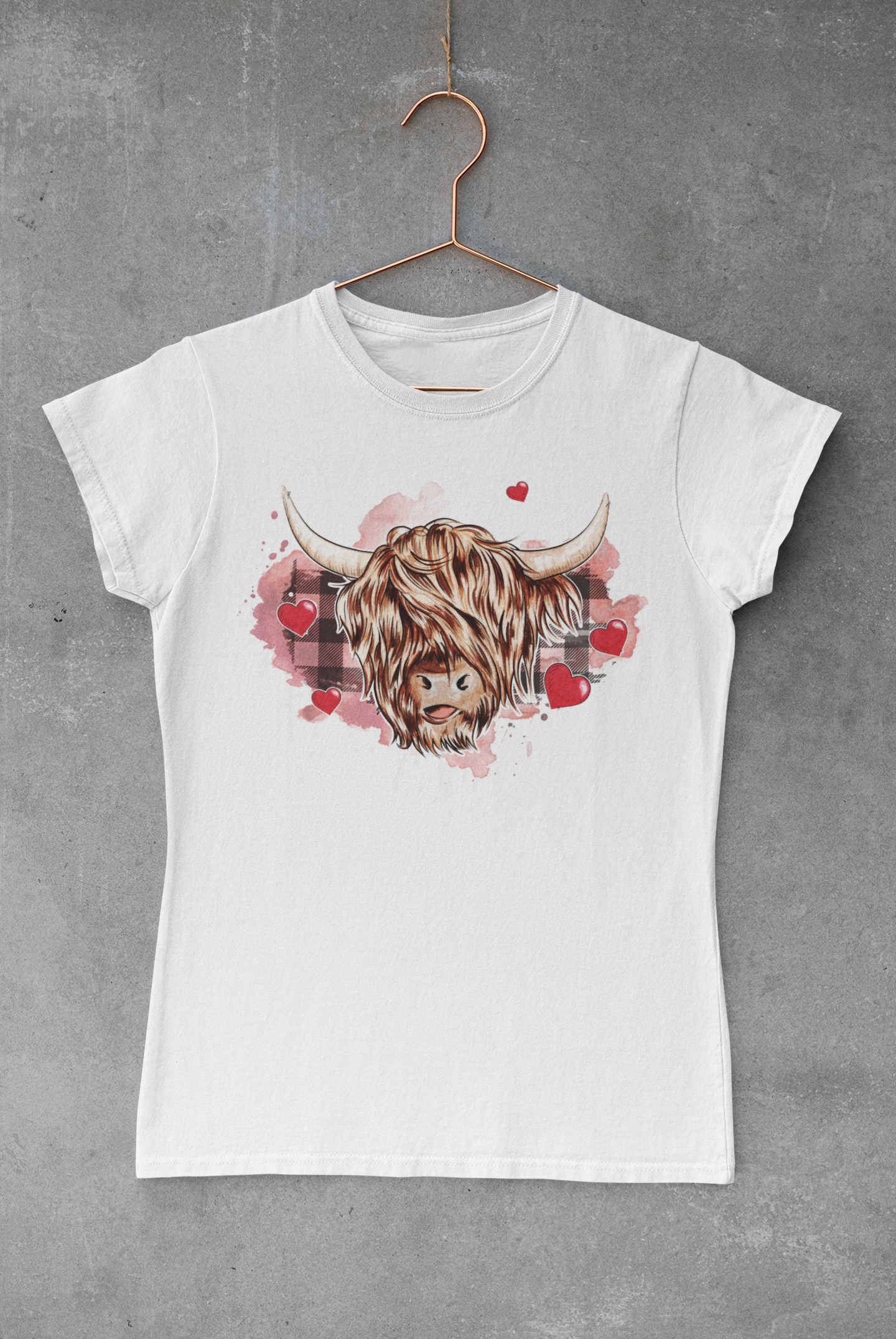 Valentine's Day Highland Cow Transfer