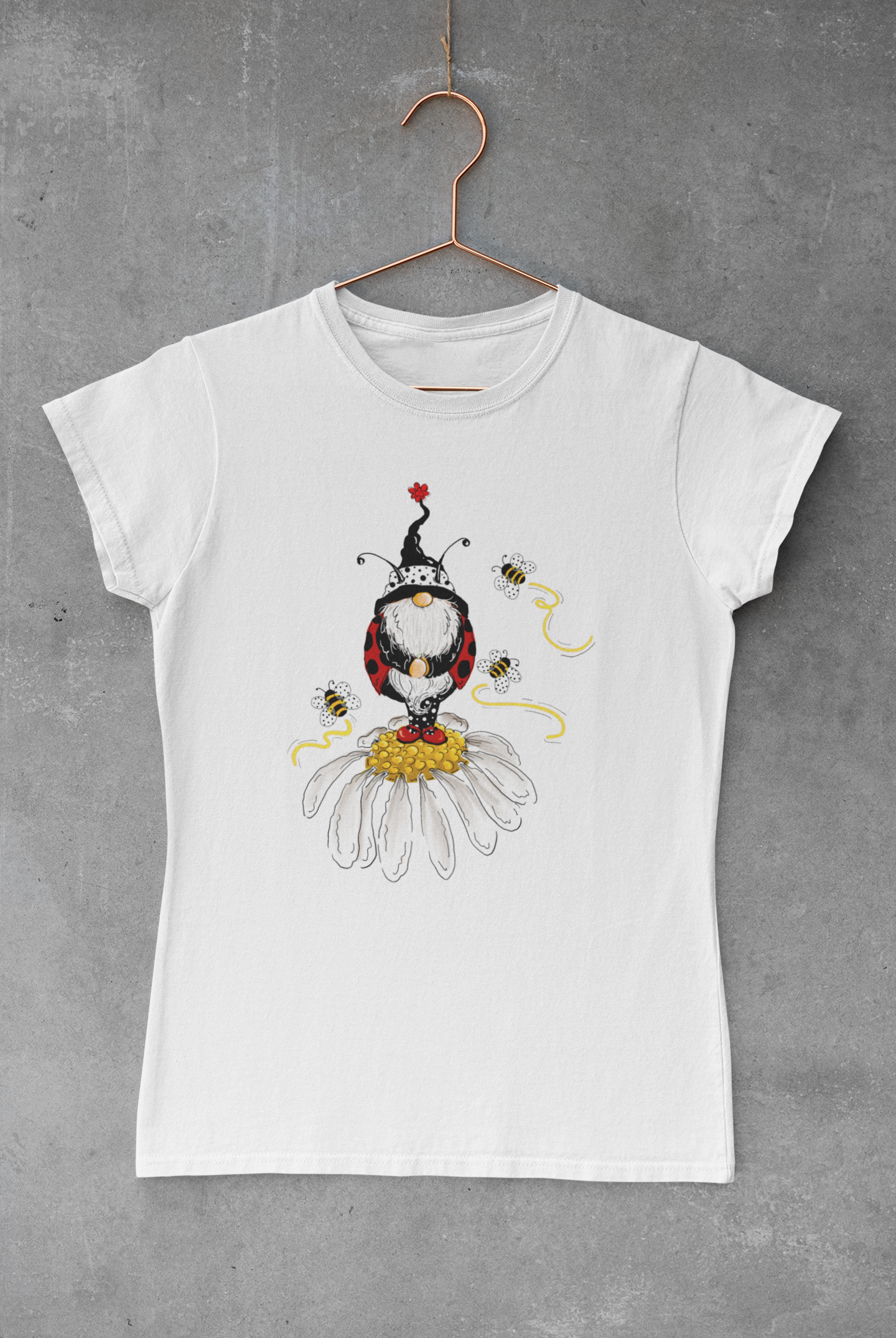 Gnome Ladybug Bees Transfer