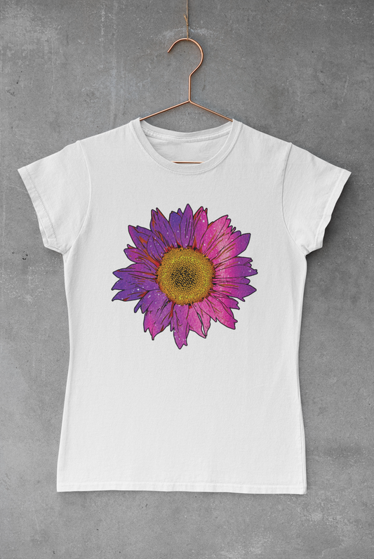 Purple & Pink Galaxy Sunflower  Transfer