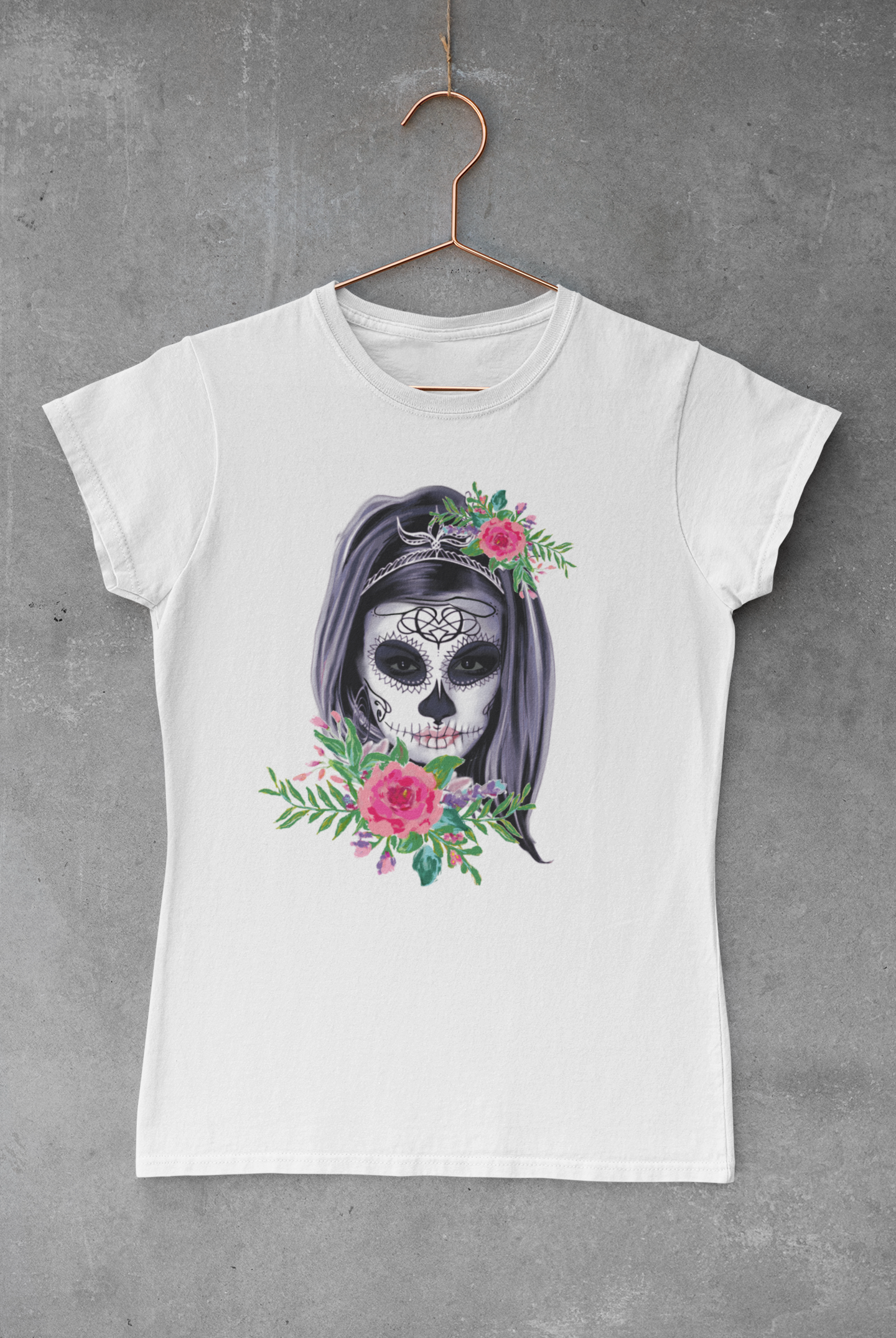 Sugar Skull Roses Transfer