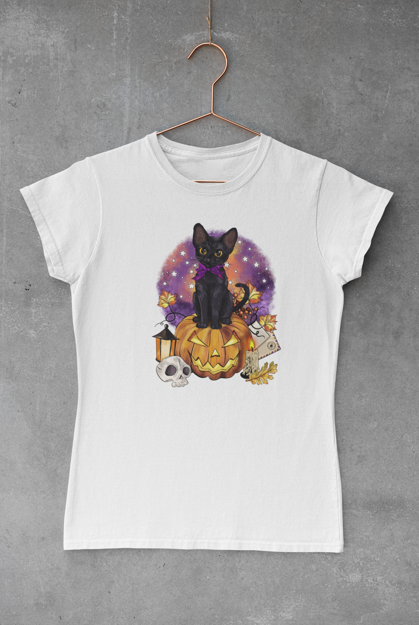 Halloween Black Cat & Jack-O-Lantern Transfer