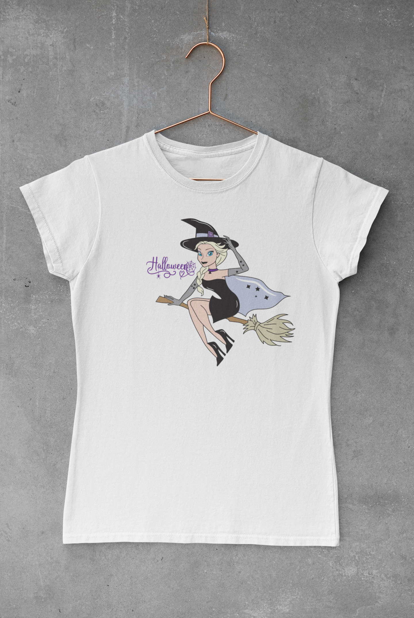 Elsa on a Witch's Broom Transfer