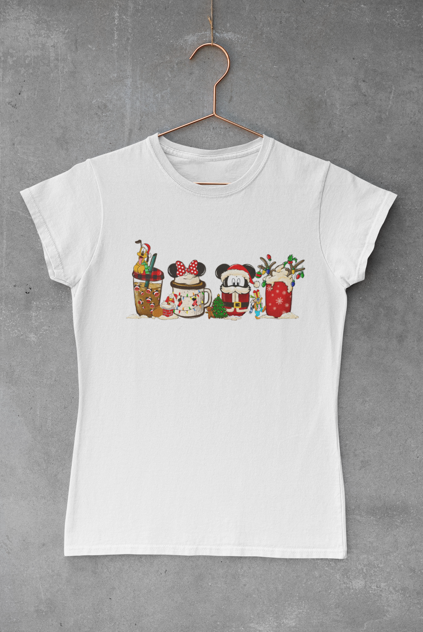 Christmas Coffee Mickey Characters Transfer