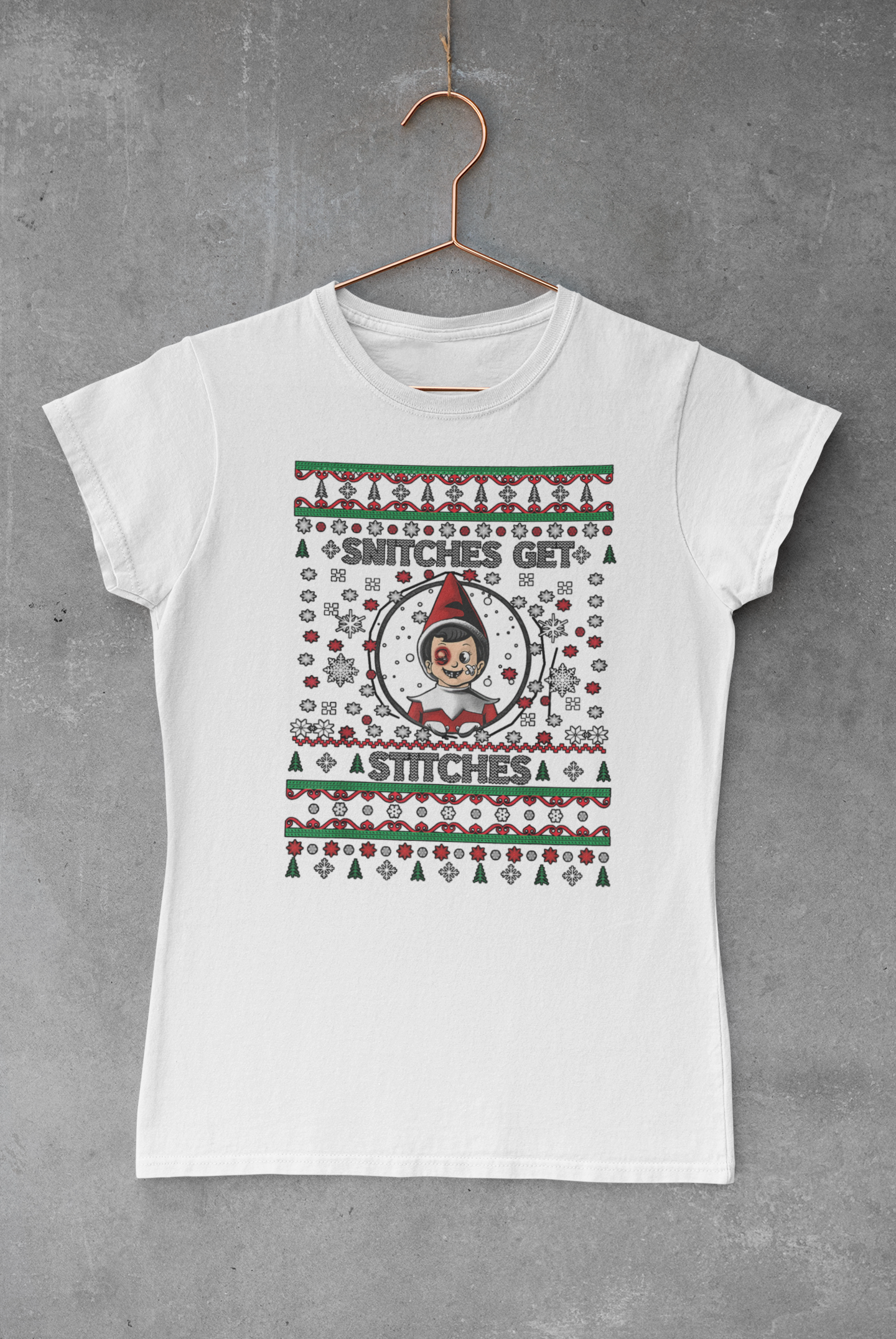 Snitches Get Stitches Ugly Sweater Transfer
