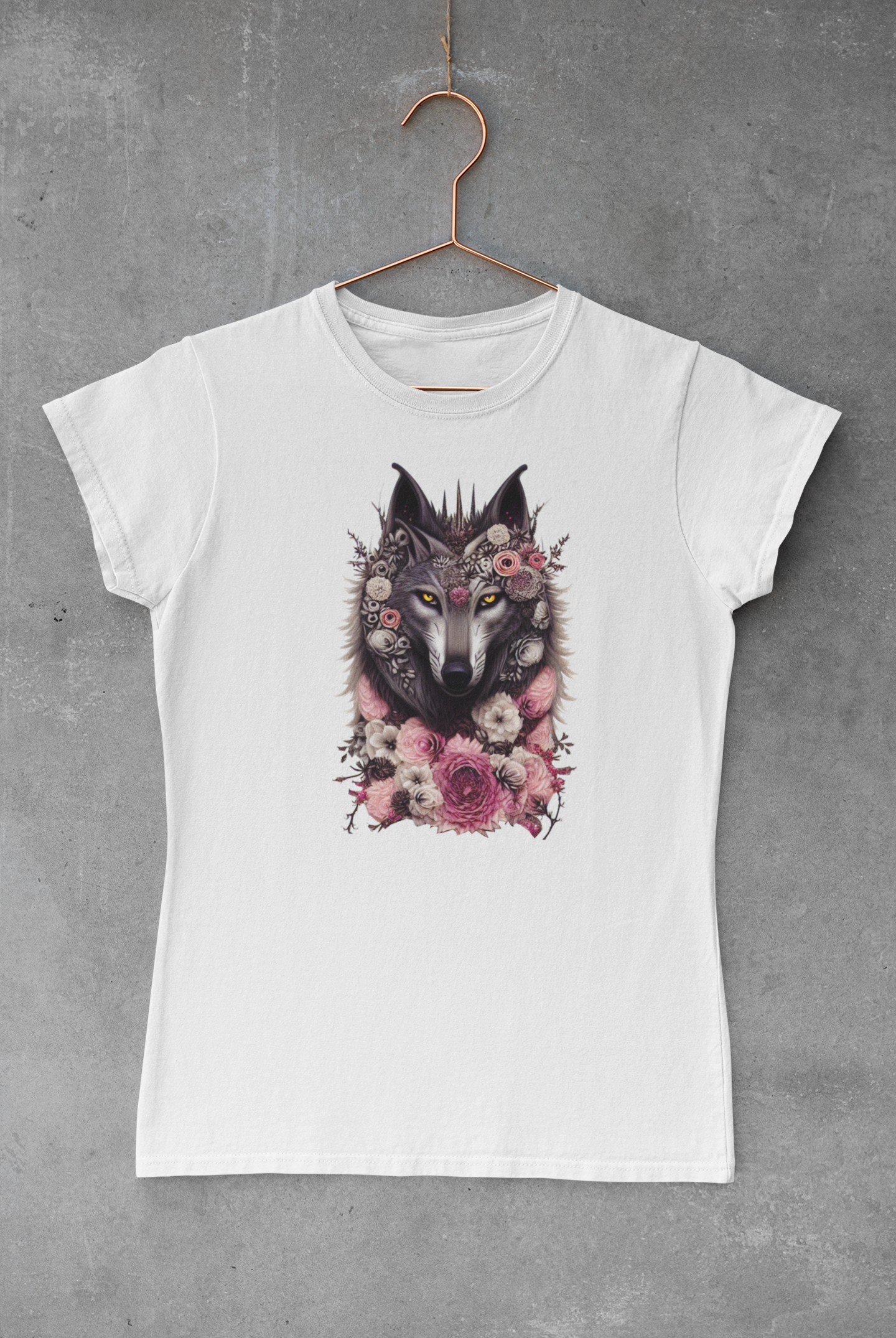 Floral Wolf Transfer