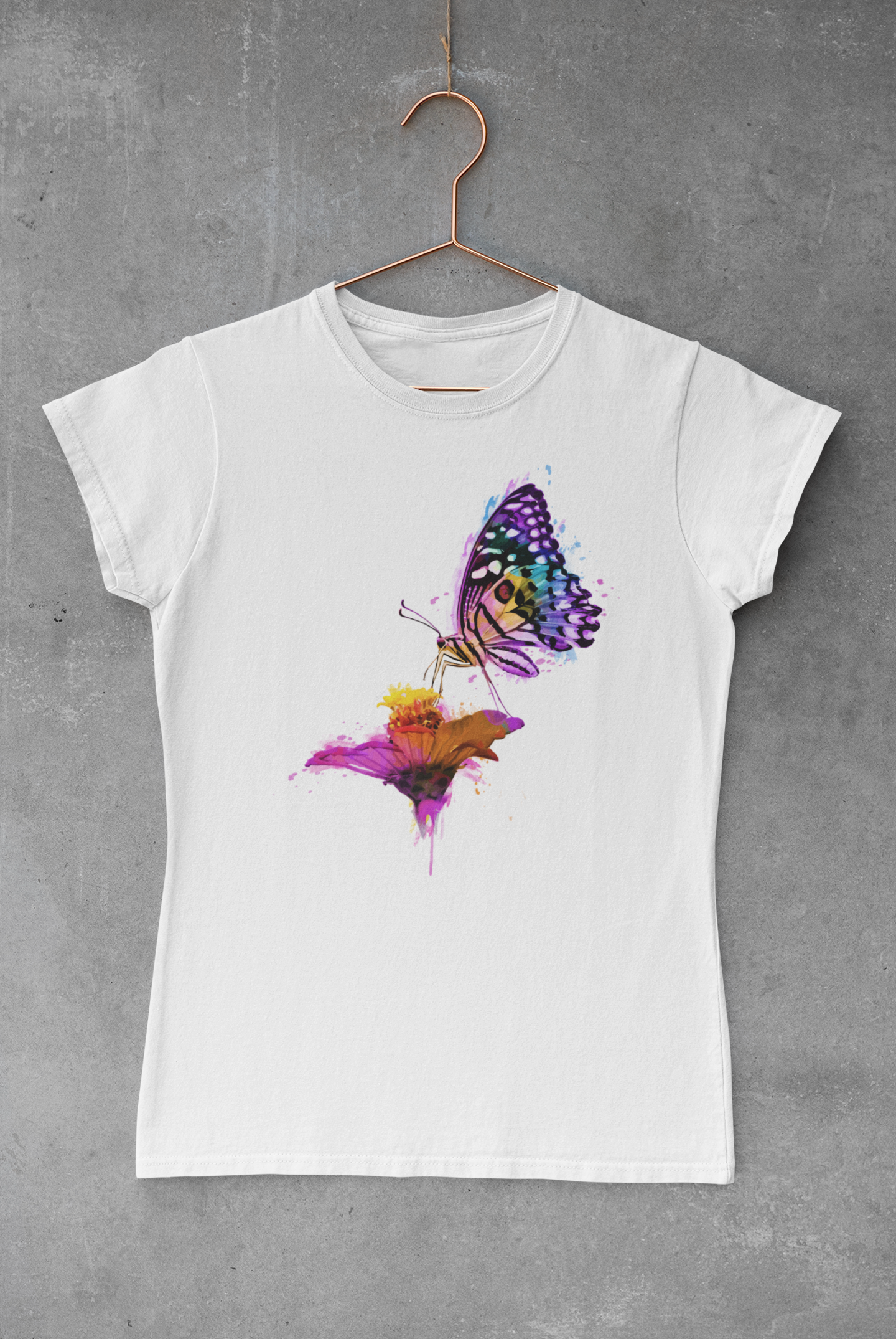 Butterfly Floral Watercolor Transfer