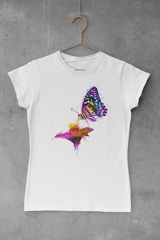 Butterfly Floral Watercolor Transfer