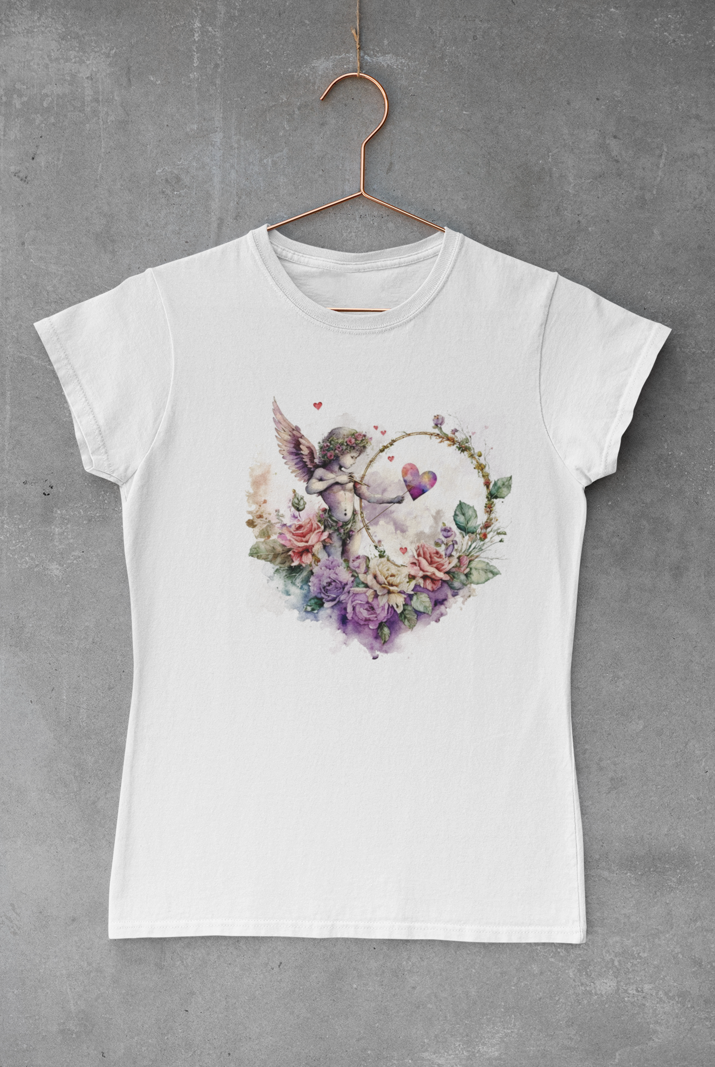 Purple Cupid Watercolor  Transfer
