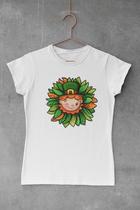 St. Patty Sunflower Leprechaun Transfer