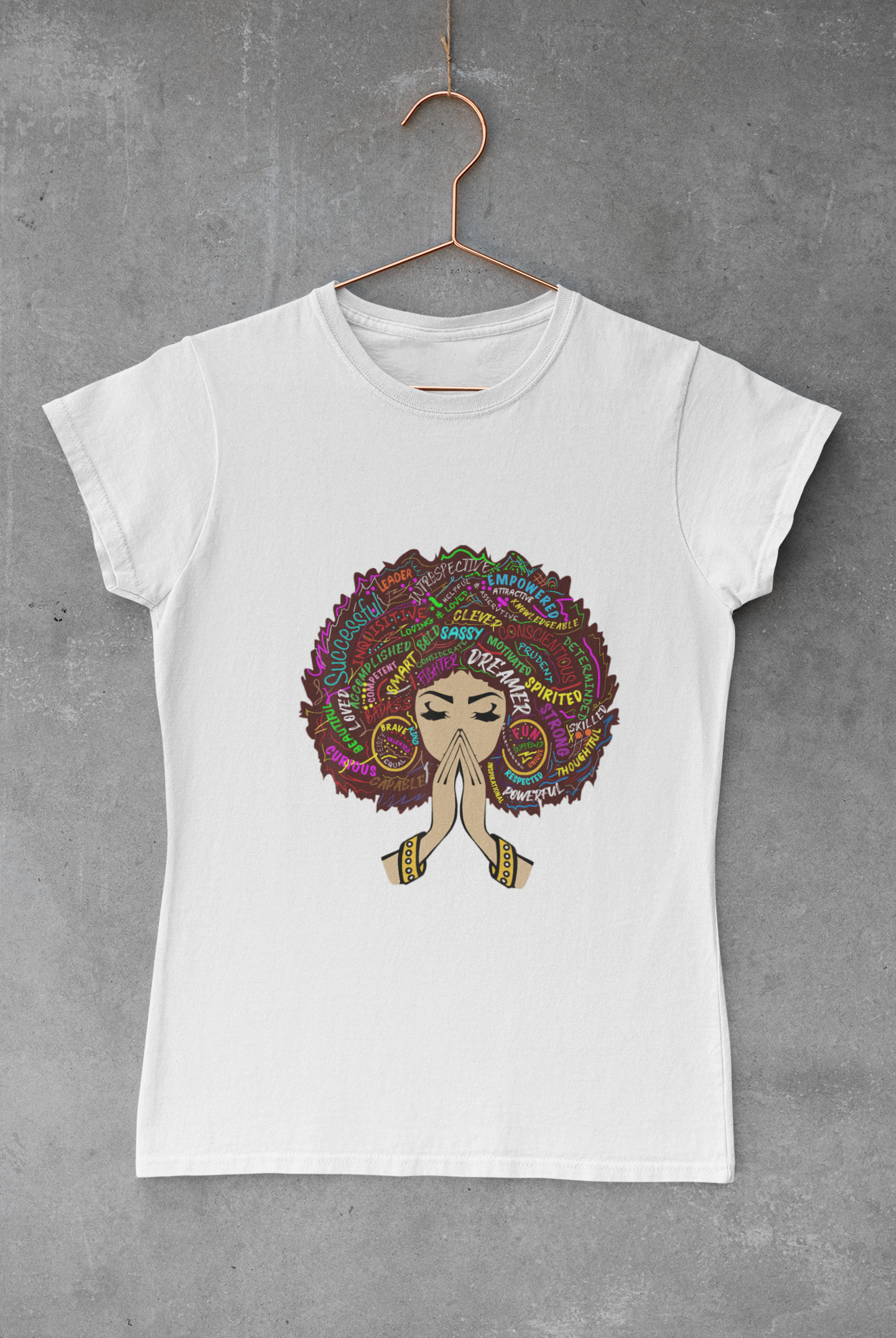 Black Queen Praying Hands Transfer