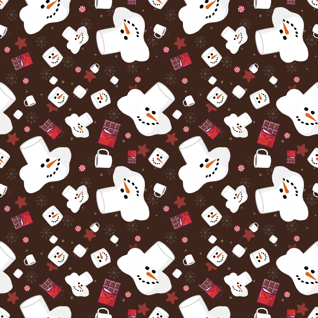 Snowman Hot Cocoa 12x12 Patterned Vinyl Sheet