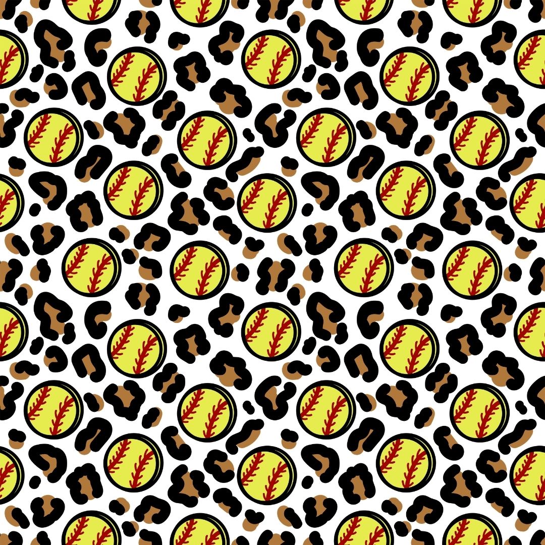 Softball Leopard Print 12x12 Patterned Vinyl Sheet