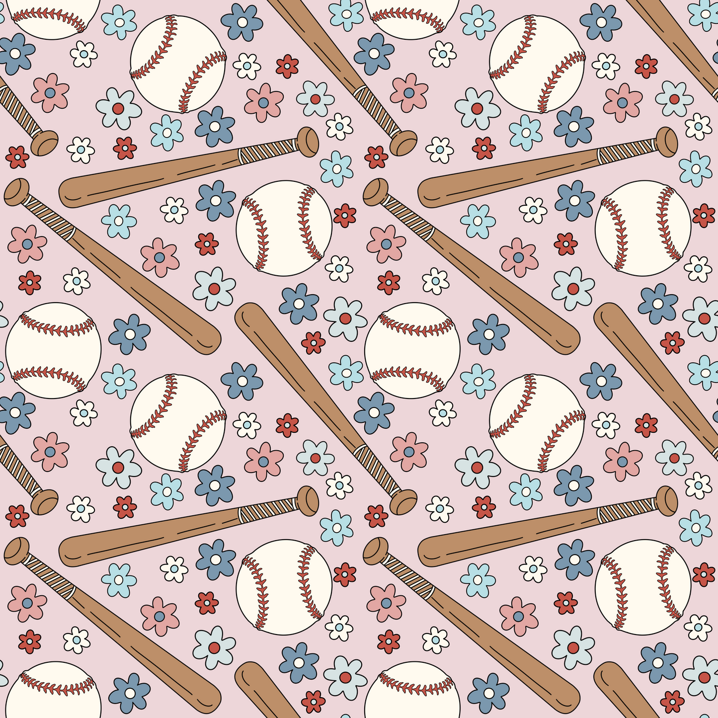 Spring Baseball 12x12 Patterned Vinyl Sheet